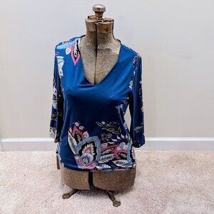 Women's Chico's Blue Design Top Size 1